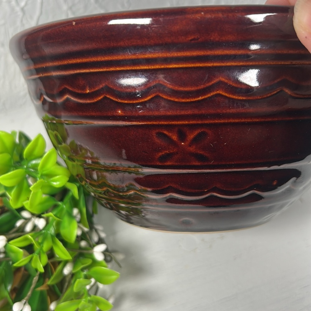 Marcrest Daisy Dot VTG Brown Bowl Serving Mixing Farmhouse Kitchen Decor - Picture 6 of 10